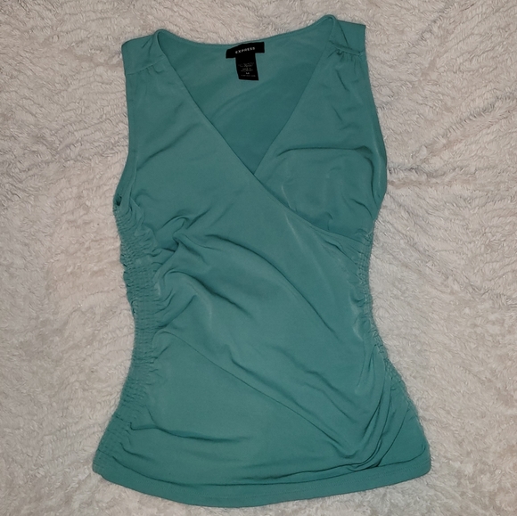 Express Tank Top V-Neck with Ruching Womens M - Picture 3 of 4
